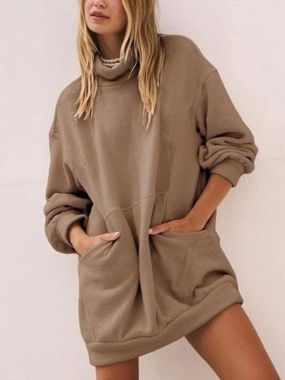 Free People Beach Ronda Tan Oversized Pullover